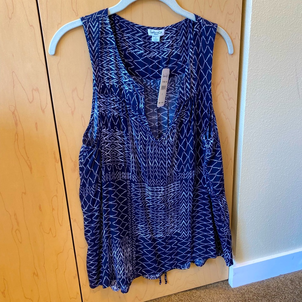 NWT navy and white print tank by Splendid
